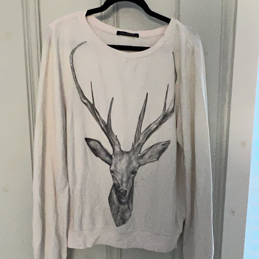 Wildfox Deer Buck white sweatshirt